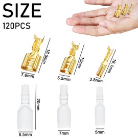 ALLY-MAGIC Cable lugs set, cable lugs, flat connectors, 270 pieces compartment receptacles set, 2.8 mm/4.8 mm/6.3 mm for electrical equipment E22-LYCHCP