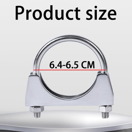 JNNJ Pack of 2 Exhaust Clamps, Pipe Clip U-Bolts, Exhaust Clamp, Pipe Clamp, High Performance U-Clamp Holder for Exhaust Mounting Clamp