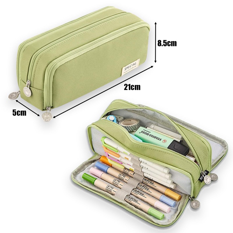 ONCCI Pencil Case with 3 Compartments Teenager Girls Pencil Case