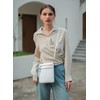 befen Leather Crossbody Purse for Women Lightweight White Crossbody Bag