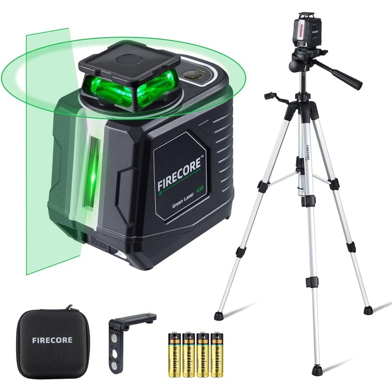 Laser Level with Tripod, Firecore 360° Self Leveling Laser Level