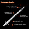 MKUCCD Syringes 30G 1ml/cc(13mm) Dispensing Tools，Lab Syringes, Plastic Syringe Individually