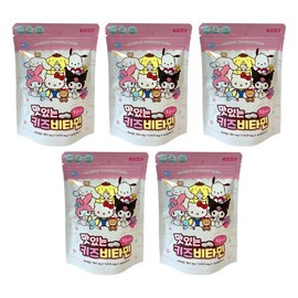 산리오 캐릭터즈 맛있는 키즈비타민 40정 X5개 복숭아맛 어린이비타민 키즈비타민 Sanrio Characters Delicious Kids Vitamins 40 Tablets X5 Peach Flavor Children's Vitamins Kids Vitamins