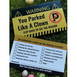 SHOPNOSIS Bad Parking Cards - You Parked Like an Idiot Cards & Stickers with Multi Violation Reasons Pack 20