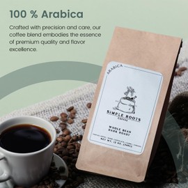 100% Arabica Dark Roast Whole Coffee Beans - High Altitude, Freshly Medium Roasted for Rich Flavor - Pure Brew Finest Beans (Whole Bean, 12 Oz)