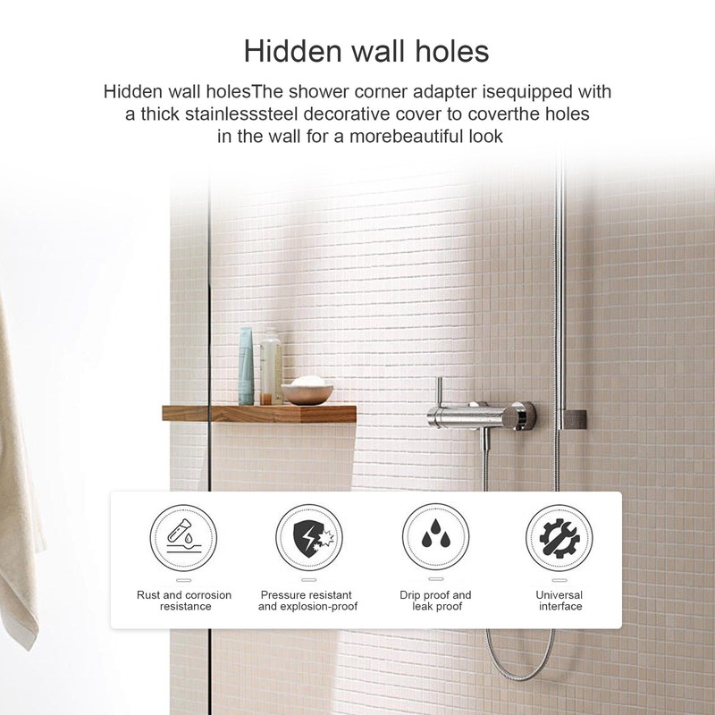 2 Pieces Adjustable Shower Mixer Adapter, AMONENZ Shower Head Adapter,