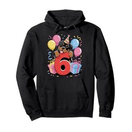 Rottie dog 6th birthday boy girl 6 years old six Rottweiler Pullover Hoodie