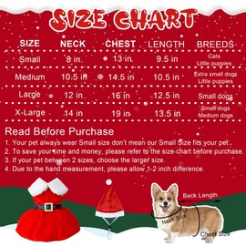 Dog Christmas Costume Red, Pet Christmas Costume Plush, Cat Christmas Costume, Christmas Hat Dog, Dog Christmas Outfit, Christmas Costume for Small to Medium Dogs and Cats (Red)
