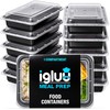 [10 Pack] 1 Compartment BPA Free Reusable Meal Prep Containers