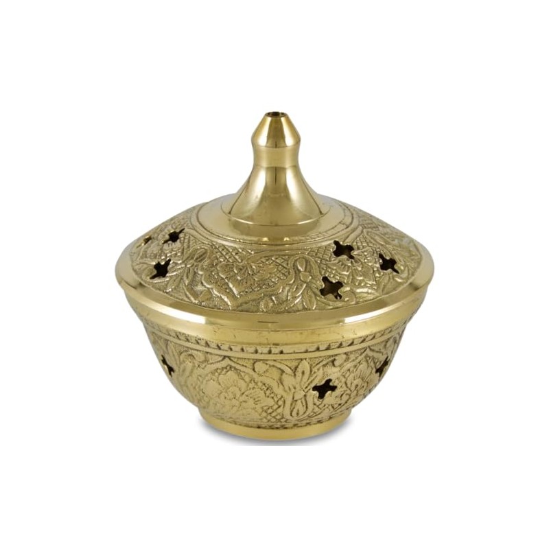 LivuX Incense Burner Brass Gold 6.5 x 7 cm with