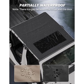 JOYTUTUS Waterproof Sun Shade Top Compatible with Gladiator JT 2020-2026, Canvas Roof Top Cover Gladiator JT Sunshade Blocks Rain, UV, Wind, Noise