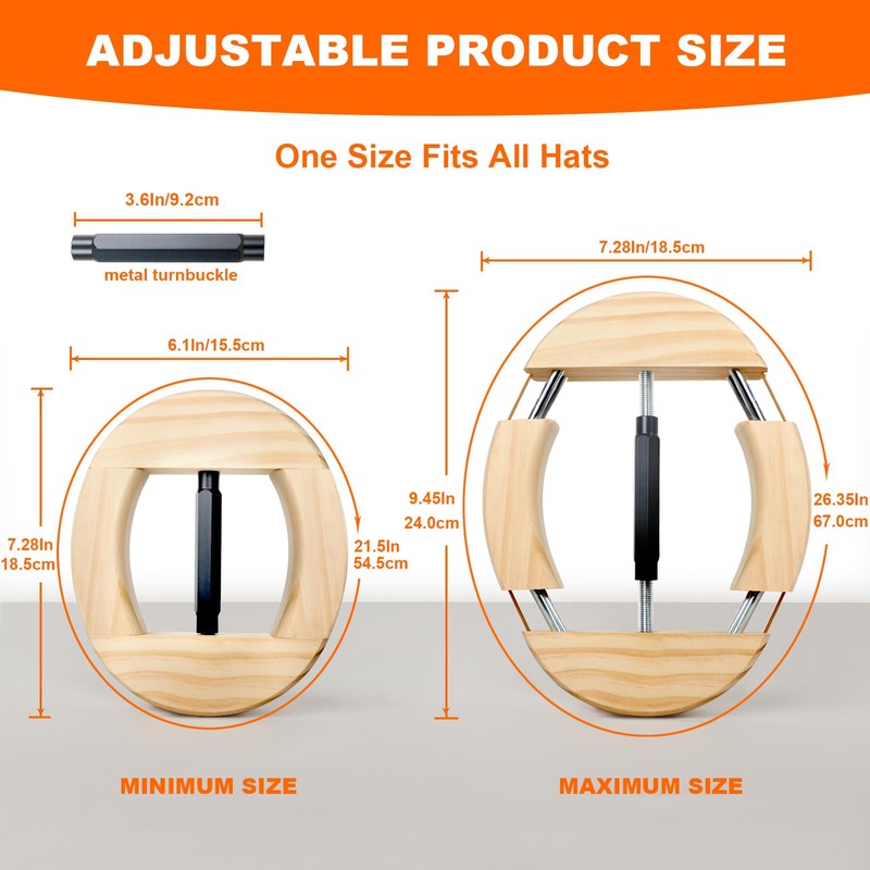 Hat Stretcher 4 Way, Hat Stretcher for Fitted Hats Size