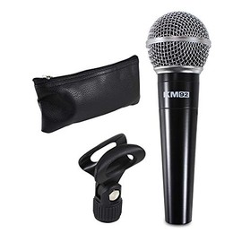Studiomaster KM92 Wired Balanced Cardoid Vocal DJ Microphone inc 5m Cable Stand Clip Protective Case