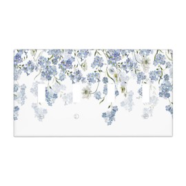 Hydrangea Blue Flowers Watercolor Floral Light Switch Covers Quad Toggle Electrical Faceplate 4 Gang Wall Plate Decorative Switch Plates for Bed Room Living Room Decor