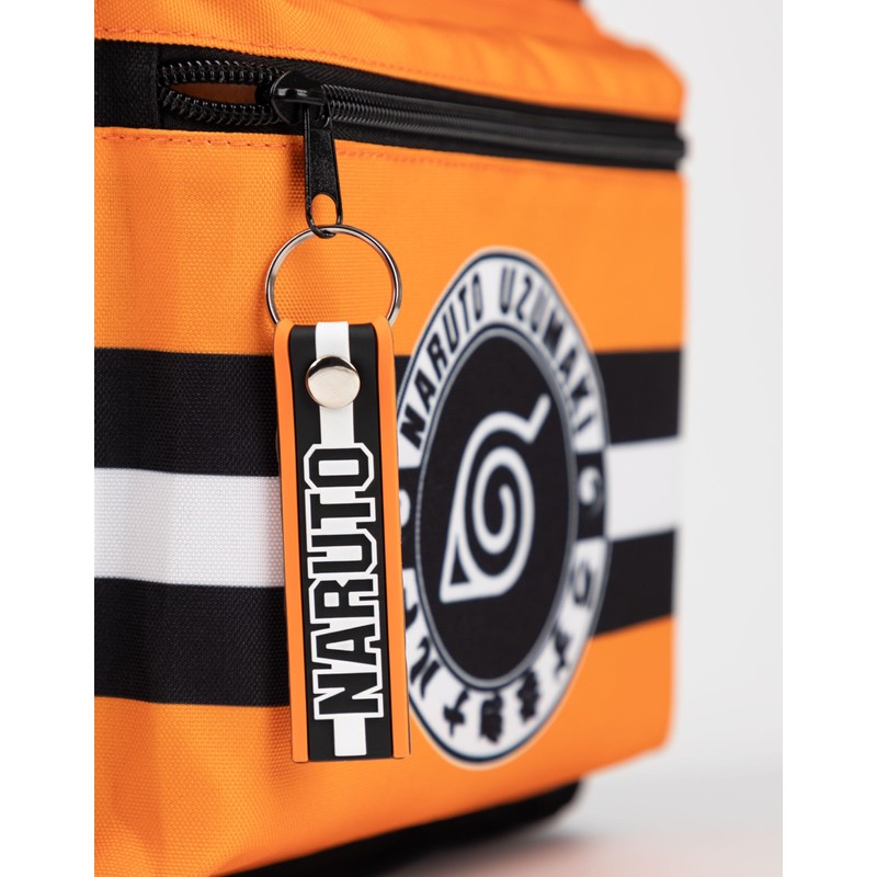 Naruto Shippuden Boys' Backpack Black and Orange Backpack with Adjustable