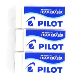 Pilot Foam Eraser S (ER-F6), Pack of 3 (Japan Import) [Komainu-Dou Original Package]