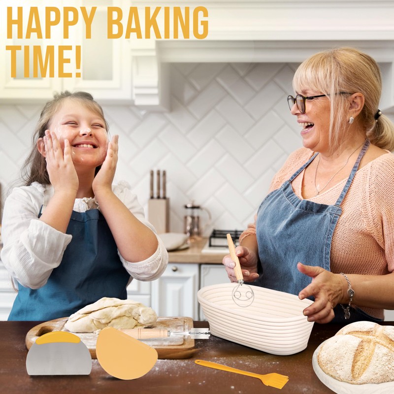 Complete Sourdough Bread Proofing Set–Premium 9” Round and 10” Oval