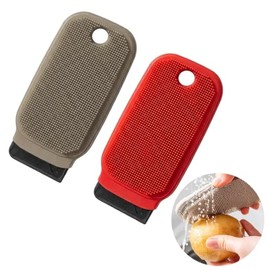 2-Pack Silicone Dish Scrubber Sponge, BPA-Free Food-Grade Dish Brush with Dual-Sided Scrub & Scraper, Hanging Hole, Fast-Dry Reusable for Dishes, Frui