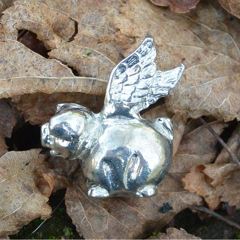 Flying Pig Figurine, Pigs Might Fly, Flying Pig Gifts, Handcast