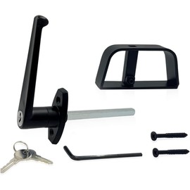 Lepoint L-Handle Lock Shed Door Latch Lock Kit with 2 Keys and 2 Screws, 4-1/2" Stem Barn Playhouse & Chicken Coop Door Lock