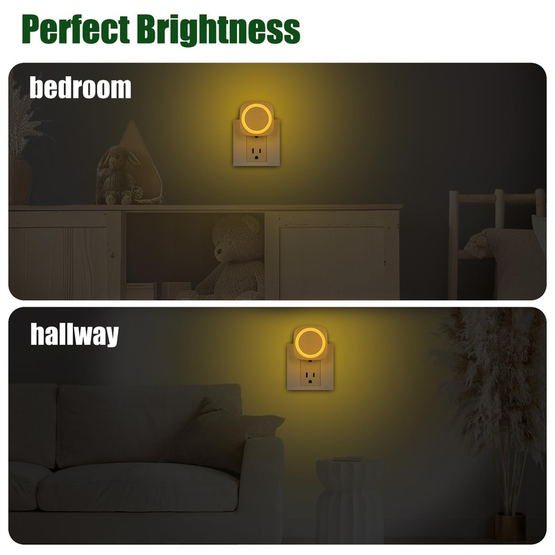 LED Night Lights​ Plug in to Wall,[4-Pack]Plug in Night Light,Auto