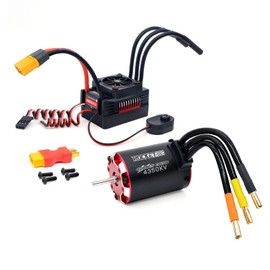 Surpass Hobyy RC Car Brushless Motor,3650 4350 kv Supersonic Brushless Motor Waterproof 60A ESC Temperature Sensor Set for 1/10 Remote Control Car