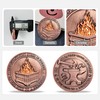 deDecoml The Strong Steel Challenge Coin with Anvil and Dumpster