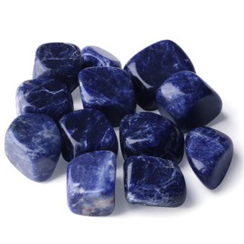 Blue Solidate Tumbled Polished Natural Healing Crystals Stones Bulk Stones Crystal for Energy Reiki Tumbling Cabbing Balancing Decoration Gemstones Crystal Healing Meditation Therapy Gift 100g