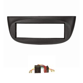 tomzz Audio 2445-018 Radio Fascia Set Compatible with Renault Twingo II Year of Manufacture 2007-2012 Black with ISO Radio Adapter