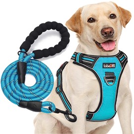 No Pull Dog Harness Adjustable Reflective Oxford Easy Control Medium Large Dog Harness with A Free Heavy Duty 5ft Dog Leash