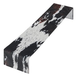 YBEATY Cow Print Table Runner Cotton Linen Rustic Animal Skin Pattern Art Country Farmhouse Cottage Table Decoration Western Style Cowhide Print Dinner Runner for Home Living Kitchen Dining