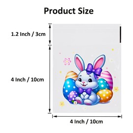 Jagrove 100PCS Cellophane Bags 4X4 Inch Clear Self Sealing Goodie Candy Cookie Snack Treat Bags for Easter Party Supplies Bakery