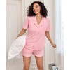 COLORFULLEAF Womens 100% Cotton Pajamas Set Short Sleeve Sleepwear Button