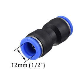 12mm Quick Fitting, 1/2” OD Push to Connect Pipe Tube Straight Fittings, Pneumatic Air Line Connector 10Pcs