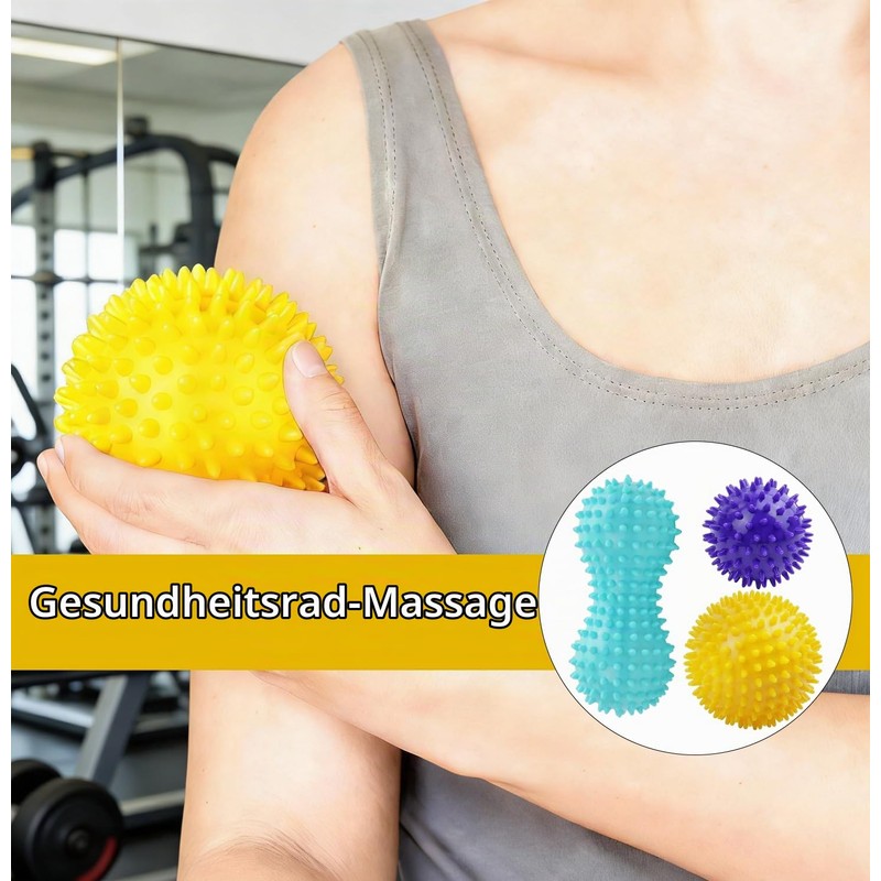 XxinXrong Fascia Ball Massage Set of 3 Hedgehog Balls with