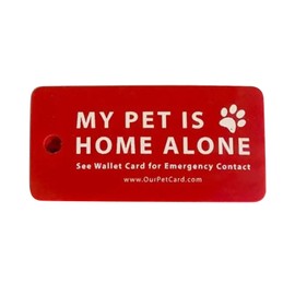 Thereisno Dog Cat are Home Alone Alert Emergency Card & Key with Emergency Contact Call Cards Pet Emergency Contact Keychain