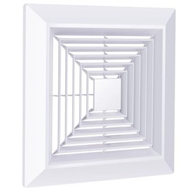 Bathroom Exhaust Fan Cover White Bathroom Ceiling Fan Grille with Springs Replacement for Square Ceiling, Wall-Mount Exhaust Fan, Ceiling Fan Grille, Air Diverter (9x9 Inches)