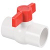 PATIKIL G1-1/2 UPVC Ball Valve Compact T-Handle Round Socket Water