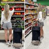 Ultra-Lightweight Foldable Grocery Cart with 40L Capacity, Soft Rolling Wheels,