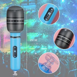 Pack of 6 Inflatable Microphones, Inflatable Microphones, Inflatable Musical Instruments Toy for 80s/90s Concerts and Parties, Gift for Children, Reusable