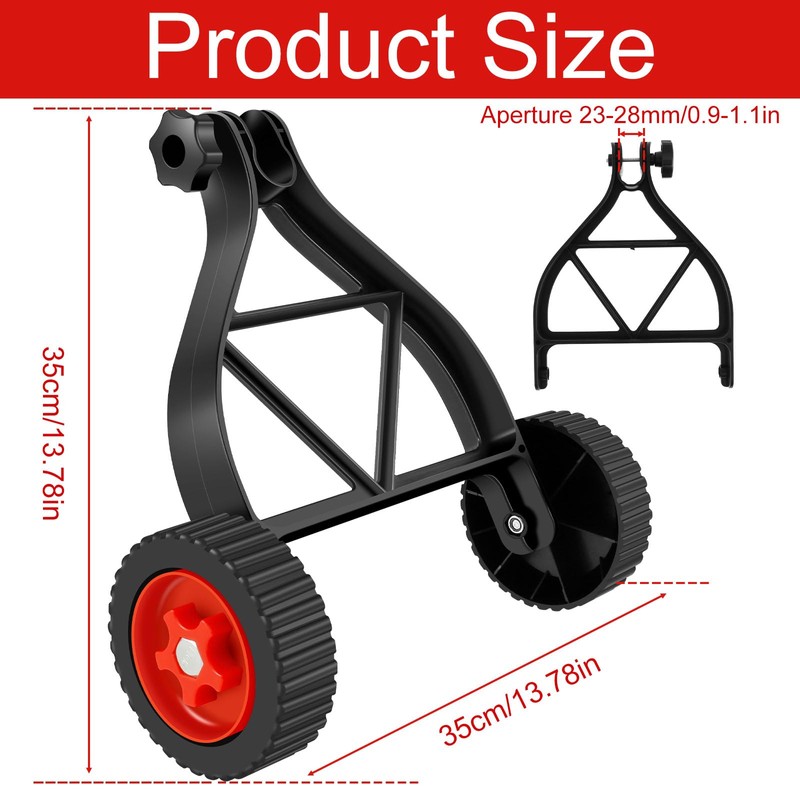 Weed Trimmer Support Wheel Adjustable Lawn Mower Auxiliary Wheels User-Friendly