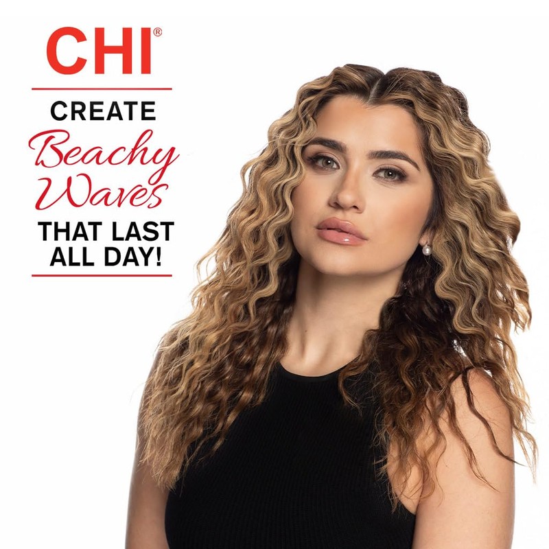 CHI Ceramic Triple Waver Iron, Curling Iron Creates Long-Lasting Frizz-Free,
