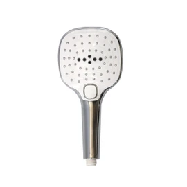 DURO LIMON Water Saving Shower Head - Massage Shower Head with Strong Jet - Adjustable Shower Head Shower with 3 Jet Types, Large, Without Hose, Chrome