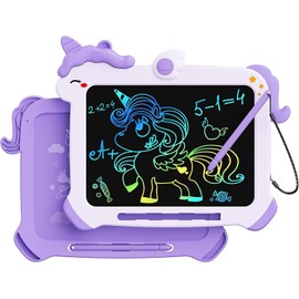 Kikapabi LCD Writing Tablet for Kids, Unicorn Toys Gifts for 3 4 5 6 7 Year Old Girls, Colorful Drawing Doodle Board, Toddler Educational Travel Toys Christmas Birthday Purple