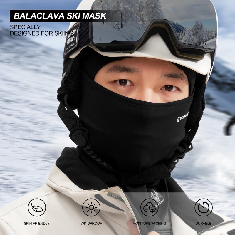 LONGLONG Balaclava Ski Mask Moisture Wicking Full Face Mask Windproof