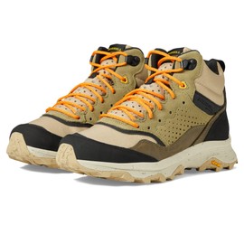 Merrell® Speed Solo Mid Waterproof Hiking Boots for Men – FloatPro™ Foam Midsole – Removable PU Footbed Clay/Olive 12 M