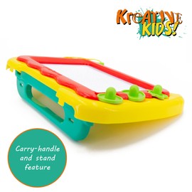 KandyToys Kreative Kids Magic Writer Magnetic Drawing Board with Pen Shapes Stamps and Sliding Eraser