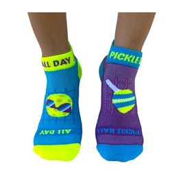 My Soxy Feet Athletic Performance Ankle Socks-Bright & Fun Running Socks with Motivational and Inspirational Design, Pickleball, Small-Medium