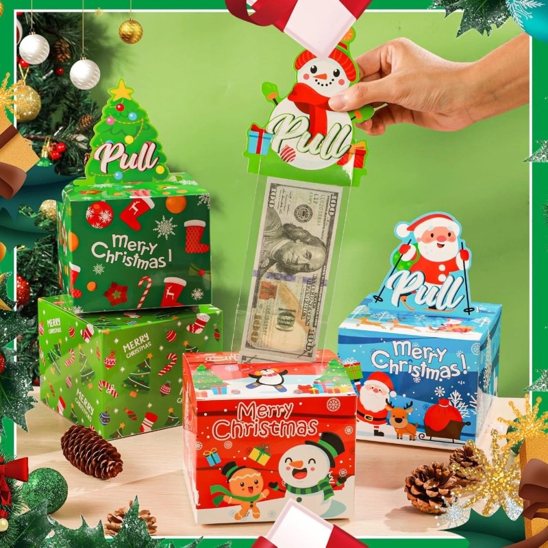 4 Pack Christmas Money Box for Cash Gift Money Roll