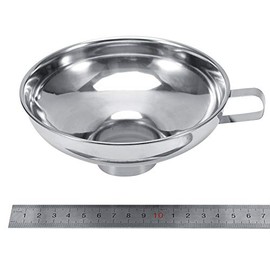 High Quality Stainless Steel Mason Jar Funnel with Wide Mouth and Handle Kitchen Utensils (L)